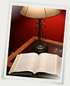 bible and lamp