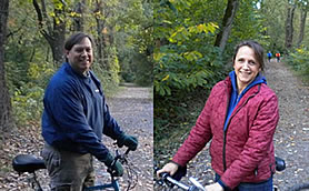 bernie and linda biking the C&O canal